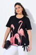 T-skjorte, flamingo, dekorative steiner, rund hals, halvermet