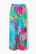 Pantalon, imprimé feuilles et fleurs. Jambe large, taille élastique