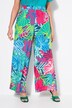 Pantalon, imprimé feuilles et fleurs. Jambe large, taille élastique