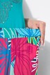 Pantalon, imprimé feuilles et fleurs. Jambe large, taille élastique