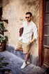 Bermuda chino en jersey JP 1880, finition FLEXNAMIC®, combinable avec d'autres pièces de la gamme NEW YORK, collection Business