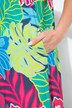 Vestido midi, hojas, oversize, cuello redondo, sin mangas