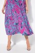 Midi-jurk van jersey, bloemen, geplooide ronde hals, mouwloos