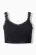 Brassières, lot de 2. Liserés en dentelle. Tissu ajouré