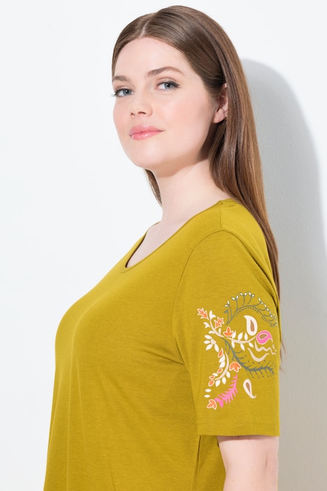 Pyjama, motif cachemire, col rond, manches courtes