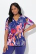 Watercolor Floral Short Sleeve V-Neck Slinky Blouse