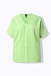 Blusa de muselina, oversize, pliegues pespunteados, cuello en V, media manga