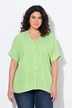 Blusa de muselina, oversize, pliegues pespunteados, cuello en V, media manga