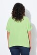 Blusa de muselina, oversize, pliegues pespunteados, cuello en V, media manga