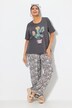 Pantalon Rose, imprimé, jambe large, taille élastique