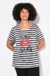 Camiseta, jersey con mezcla de rayas horizontales, motivo de labios