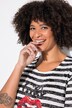 Camiseta, jersey con mezcla de rayas horizontales, motivo de labios