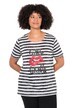 Tričko, pruhovaný žerzej, motiv rtů
