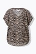 Camiseta tipo blusa, oversize, leopardo, escote en V