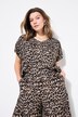 Camiseta tipo blusa, oversize, leopardo, escote en V