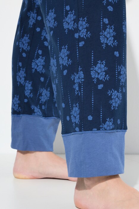 Pyjama, motif à fleurs, col V, manches courtes