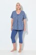 Pyjama. T-shirt col V et manches courtes. Pantalon corsaire