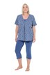 Pyžamo, výstřih do V, krátké rukávy, capri kalhoty