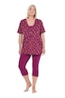 Pyžamo, výstřih do V, krátké rukávy, capri kalhoty
