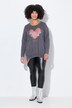 Sudadera, forma en A, corazón decorado, dobladillo elástico