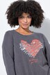 Sudadera, forma en A, corazón decorado, dobladillo elástico