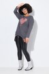 Sudadera, forma en A, corazón decorado, dobladillo elástico