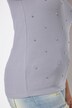 Ribshirt, slim fit, siersteentjes