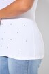 Ribshirt, slim fit, siersteentjes