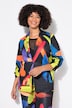 All-over print blazer with gathered 3/4 sleeves