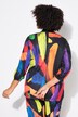 All-over print blazer with gathered 3/4 sleeves