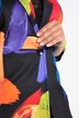 All-over print blazer with gathered 3/4 sleeves