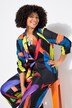 All-over print blazer with gathered 3/4 sleeves
