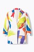 Blazer, estampado por toda la prenda, manga 3/4 con fruncidos