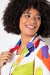 Blazer, estampado por toda la prenda, manga 3/4 con fruncidos