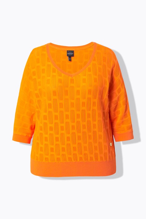 Textured 3/4 Sleeve Knit Blouse