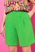 Linen Blend Pleated Bermuda Shorts