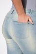 Emma-farkut, Slim Fit, kulutettuja yksityiskohtia, beigeä denimiä