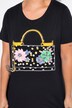 T-shirt motif sac à main, coupe évasée