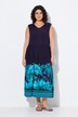 Robe maxi en jersey, motif palmiers, col V, sans manches