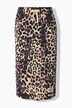 Straight cut leopard pattern sweat skirt