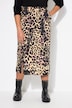 Straight cut leopard pattern sweat skirt