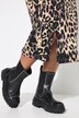 Straight cut leopard pattern sweat skirt