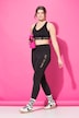Leggings sportivi e lunghi fino al polpaccio con scritta leopardata