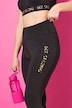 Leggings sportivi e lunghi fino al polpaccio con scritta leopardata