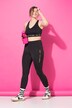 Leggings sportivi e lunghi fino al polpaccio con scritta leopardata