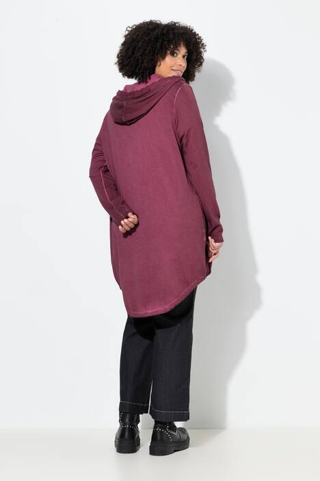 Veste en molleton, capuche et coupe ouverte