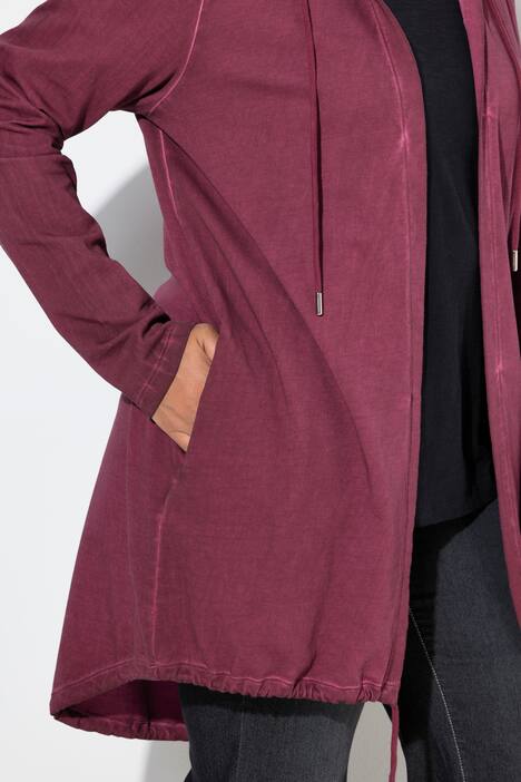 Veste en molleton, capuche et coupe ouverte