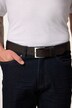 MEN+ belte, lærutseende, 4 cm bredt, metallås, opptil str. 170 cm