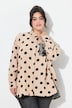 Bluse, oversized, musselin, mønstermix