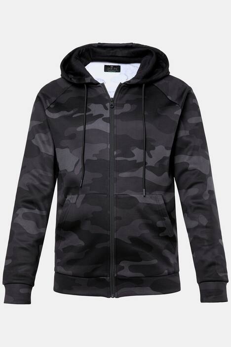 Veste de survêtement en molleton JAY-PI, avec capuche et motif camouflage, collection Fitness – jusqu'au 7 XL